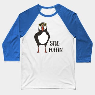 Stud Puffin Funny - Cool Puffin Bird in Sunglasses Baseball T-Shirt